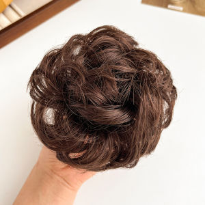 Synthetic Hair Bun Wig Ladies Ponytail Hair Extension Scrunchie Elastic Meatball Head Hairpieces Scrunchie Wrap Natural Realism