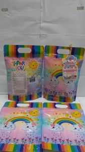 10pcs rainbow theme birthday party lootbag giveaways gifts souvenirs ziplock bag candy cookies