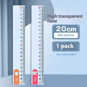 Paulweekend thước nhựa trong suốt với đường lượn sóng cho sinh viên vẽ