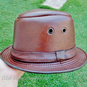 topi tompi kulit asli banyak varian warna - topi kulit asli
