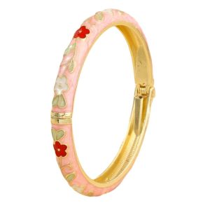 GENENIC Hợp kim kẽm Vòng tay Cloisonne Phong cách mộc mạc Họa tiết hoa Vòng tay cổ điển Thời trang Quy trình nhỏ giọt dầu Vòng tay nữ Cô gái