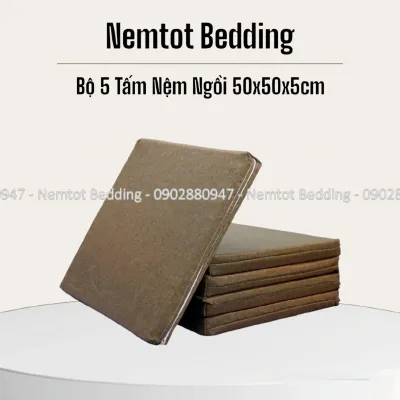 🌠GIÁ SỐC🌠 Bộ 5 Tấm Nệm Ngồi 50x50x5cm Vải Nhập Khẩu Đức Đệm Lót Ghế Ngồi Bệt Kiểu Nhật Uống Trà