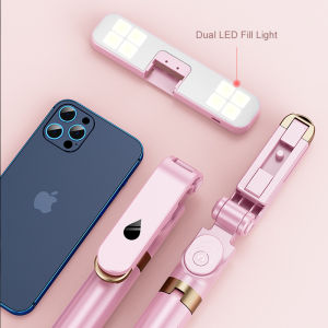 4 in 1 100CM Selfie Stick for Android/Huawei with bluetooth remote Dual Led lights fit for all phones Foldable Handheld Monopod Shutter Remote Extendable Mini Tripod USB Rechargeable