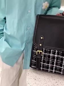 2026 New Backpack for Woman R Plaid Advanced Texture Minimalist Academy Style Backpack