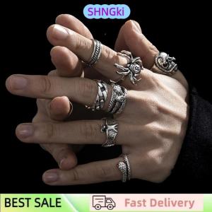 SHNGki 7Pcs set Punk Snake Rings For Women Gothic Spider Men Fashion Jewelry Gifts Accessories