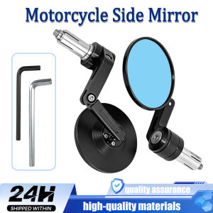 Motorcycle Side Mirror Motorcycle Rearview Mirror Round Handle Bar End Foldable