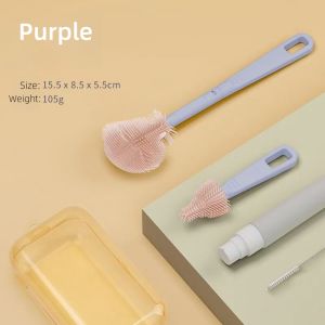 Baby Milk Bottle Cleaner Set 5 Piece Sets Cleaning Brush for Bottles Travel Silicone Brush