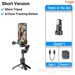 Funezi Gimbal Stabilizer For Phone Tripod 360 Rotation Auto Face Tracking Tripod Selfie Stick 3 in 1
