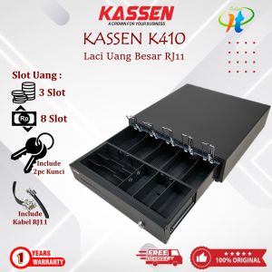 Cash Drawer Laci Kasir Kassen K410 K 410 K-410 Full Metal RJ11 Kotak Uang