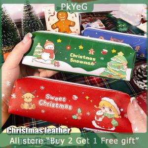 [COD] PkYeG KITCHEN Kawaii Christmas Pencil Case Cartoon Large Capacity Pencil Storage Bag School Stationery Supplies Cute Xmas Gifts