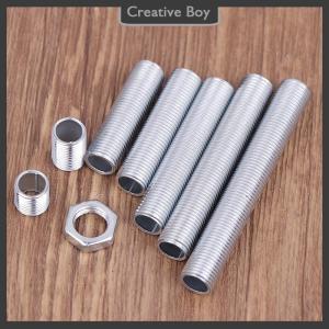 [Creative] 10Pcs M10 Lamp Tooth Tube Metal Hollow Threaded Tube Screw Nut Lamp Cap Galvanized Chandelier Connect Rod Fixed Base