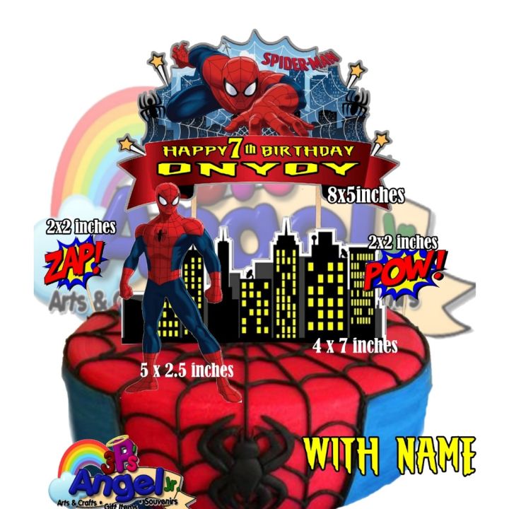 balloon Party supplies 【COD】qycmq4 Spiderman Birthday cake topper D5