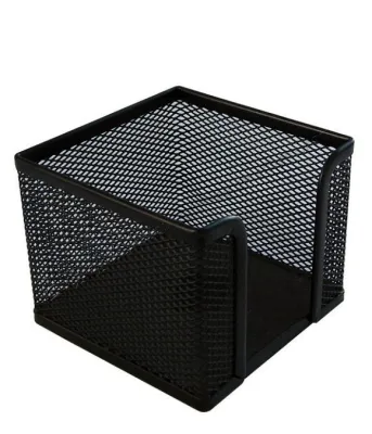 Office School Home Metal Mesh Note Paper Holder Box Memo Pad Tray Storage Holder