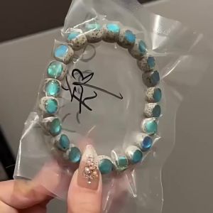 Bao Bei Inlaid Star Moon Bodhi Bracelet for Women Green Jade Stone Bodhi Beads Buddhist Prayer Beads Collectible and Playable Bracelet Wholesale
