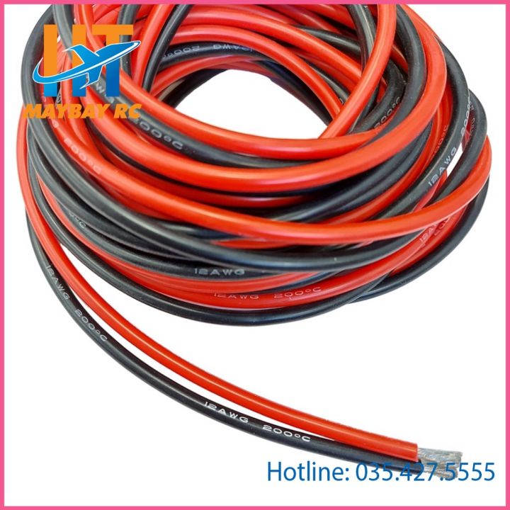 Dây Silicon 8 AWG chống cháy 8AWG chịu nhiệt - siêu dẻo siêu mềm chịu ...