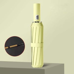 24 Ribs Automatic Umbrella Windproof Sunscreen Large Umbrella Folding High-Quality Sunshade Storm Resistant Anti-UV