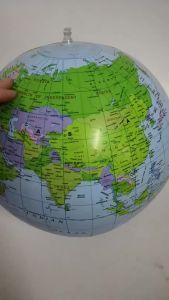 PL LANFY Blow Up Globe Durable Toys Inflatable Earth Geography Beach Ball 16 Inch PVC Kids World Map/Multicolor