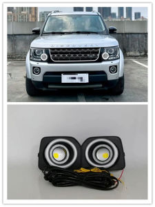 LED Fog Lights Assembly For Land Rover Discovery 4 2012 2013 2014 2015 2016 Front Bumper Fog lamp Replacement Angel Eye Daylight Kits