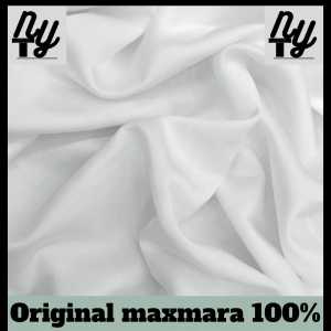N Y T PROMO MAXMARA SILK PURE SUTRA SPESIAL WARNA PUTIH HARGA PER METER KAIN METERAN POLOSAN GLOSY