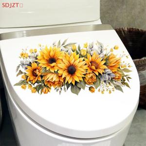 🚚【Local Express Delivery】🚚 Toilet Sticker Flower Sticker Bathroom Self-adhesive Painting Waterproof Sticker Toilet Cover Bathroom Wall Sticker