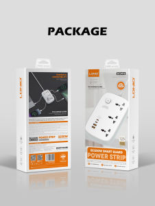 รุ่นใหม่!LDNIOปลั๊กพ่วง ปลั๊กไฟ 3Socketรองรับ65W PD3.0+60W QC3.0 Fast chargeชาร์จเร็ว กำลังไฟ 3250W-สายยาว 2เมตร SC3416