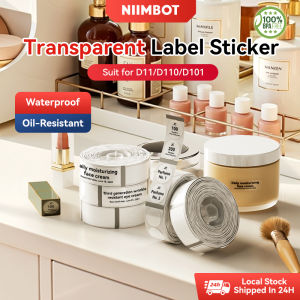 【Transparent Label】NIIMBOT D11/D110/D101 Clear Label Sticker Waterproof Oil Proof No Glue Residue Switch Name Sticker Luminous Thermal Label Paper