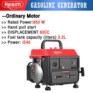 REAIM Portable Gasoline Generator  High-power   Household Outdoor Small Generator HighManual Start Generator All-copper Generator Set Efficient Strong Endurance Generator Portable Generator
