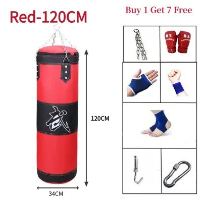 SOARFLY Boxing Punching Bag 100-120CM Fitness Sandbags Hollow Heavy Duty Training MMA With Gloves Boxing Training Bag