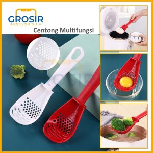 Sendok sayur saringan multifungsi centong nasi tirisan serbaguna penyaring kuah penghalus kentang cocok dikebutuhan dapur Lainnya