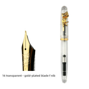 PENBBS 498 features hehe cat resin pen universal calligraphy practice iridium gold pen with blade round sharpening nib