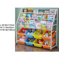 Multi-Layer Children's Bookshelf Rack With Basket Bins Kids Toy Storage Rack Children's Bookshelf Magazine Storage Household Floor. 