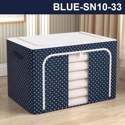 【COD】Lipat Storage Box 66L/110L Lipat Kotak Penyimpanan Pakaian Serbaguna Mainan Box Tahan Lembab Storage Box Baju Besar Organizer Frame Baja Double Zipper Large Box