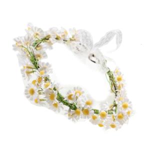 Vòng hoa hoa giả có thể điều chỉnh hairband với hoa cúc hoa giả hairhoop cho kỳ nghỉ và các bên