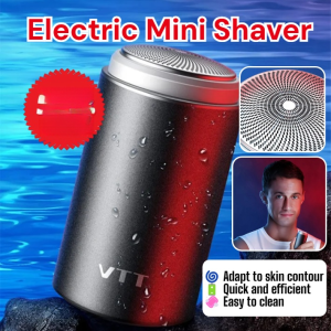 💥Shave Clean No Mustache Residue💥Electric Mini Shaver/6-Leaf Grinding Knife Head/Low Noise/Waterproof Rapidly Rinse No Damage Skin/Efficient Electric Dry Wet Portable Shaver/Type-C Charging 高效电动干湿便携式剃须刀