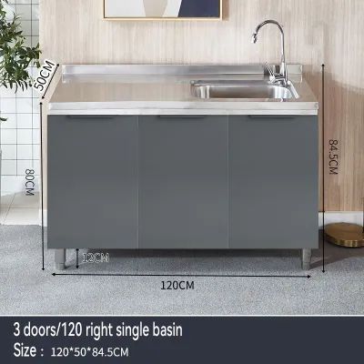 DOKIO Stainless Steel Kitchen Cabinet Sink Cabinet Drawers Gas Stove Cabinet Combined Storage Cardkine Cabinet Organizers Kitchen Set