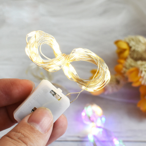 [AlwaysLucky]Mini LED Birthday Cake Light String Decoration/Flashing Fairy Warm White Colorful Bouquet Garland Lights Wedding Christmas Gift Box Party Supplies with Button Battery