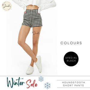 Dneeds - Houndstooth Korean Short Pants Celana Pendek Wanita