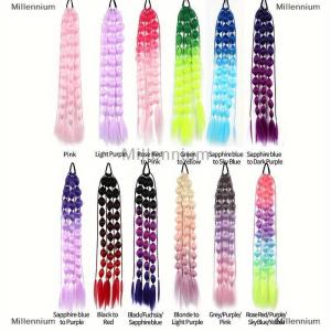 [COD] Millennium 1Pcs Synthetic Wig Lantern Bubble Ponytail Multicolour Braid Hot Girl Street Photo Modeling Lantern Long Braid