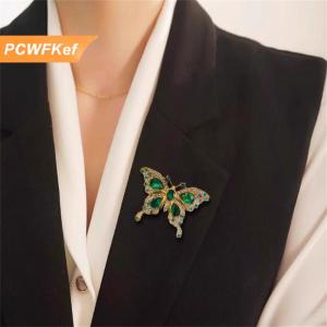 【PCWFKef】 Cổ Điển Tinh Tế Bướm Trâm Cài Pins Phụ Nữ Sáng Bóng Rhinestone Côn Trùng Ve Áo Pins Phù Hiệu Đảng Tiệc Trang Sức Phụ Kiện Quà Tặng