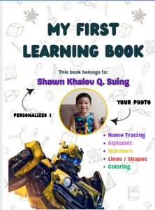 100 Page - Personalized Kids Activity Workbook - Name Tracing Alphabet Numbers Shapes Lines & Coloring Fun