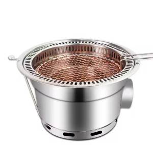 เตาย่างถ่านบาร์บีคิวสำหรับร้านอาหารปิ้งย่างบาร์บีคิวฝังโต๊ะสามารถฝังหม้อลงในโต๊ะได้ : ZBT03