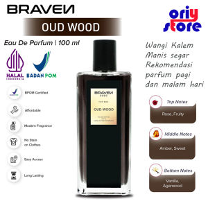 Braven OUD WOOD 100ml Parfum Pria Aroma kalem Tahan Lama