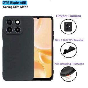 CASE BLACK PREMIUM ZTE BLADE A55 / BLADE A35 SILIKON TPU CASE BLACK SQ SOFTCASE PREMIUM BLACK MATTE