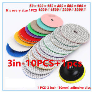(50-10000# )16Pcs 3/4inch Concrete Marble Wet/Dry Granite Polishing Backing Pad Diamond Sanding Grinding Disc Kit