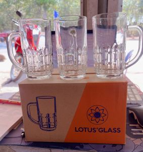 CHÍNH HẢNG Bộ 6 cốc thủy tinh 320 ml LOTUS GLASS Việt Tiệp VTC50 dùng uống bia có quai trong suốt cao cấp