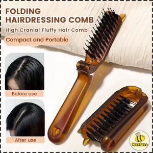 MaxPlus Foldable Hairdressing Comb Portable Travel Hair Styling Tool High Cranial Fluffy Hair Comb