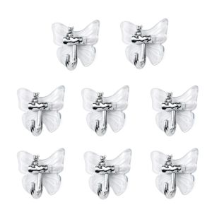 YTRYTWE 8 Pcs Self Adhesive Butterfly Wall Hooks Plastic Wall Mounted Butterfly Storage Hanger Cute Waterproof Key Holder for Home