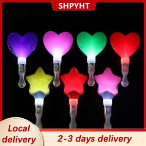 [COD] SHPYHT Local delivery Ship within 24 hours 1Pc Colors Change LED Glow Stick Heart Star Shape Luminous Concert Cheering Tube Wedding Party Light Stick