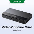 UGREEN Video Capture Card Live Broadcast HDMI HD 4K Audio Recording Box Screen Recorder USB3.0 Camera SLR Live Streaming Device for Computer/Mobile Phone Model:15390. 