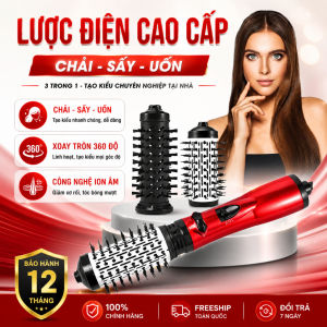 Lược điện cao cấp YZM-8012 lược đa năng dùng tại nhà 3 in 1 sấy chải uốn lược chải tóc tự động xoay 360 độ chuẩn Salon